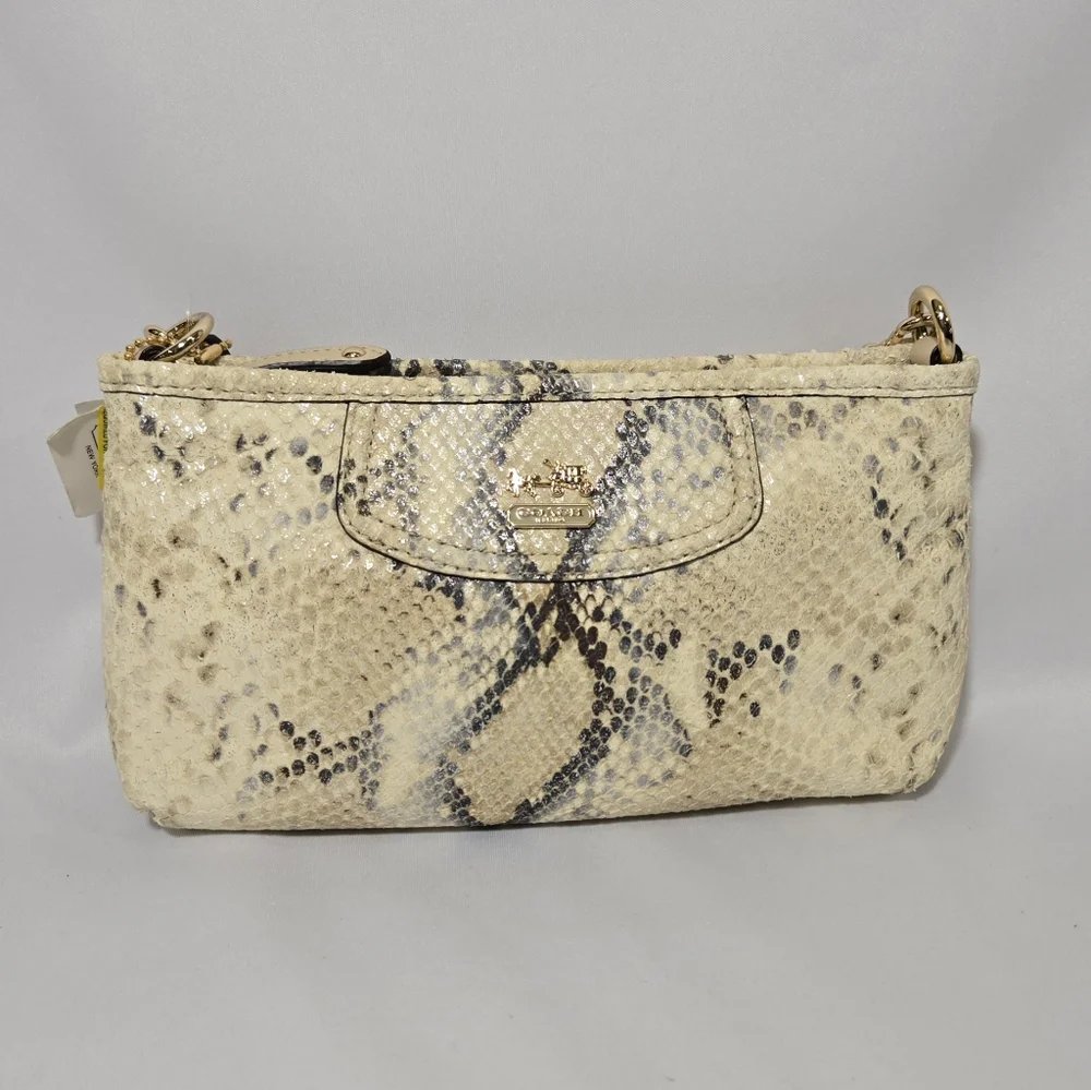 Coach GD/Natural Snake Pattern Leather Small Clutch Purse